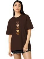 Women's Casual Printed Round Neck, Oversized Longline Drop Shoulder Boho Style T-Shirt