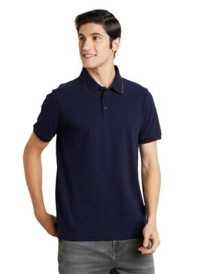 Men's Cotton Stretch Solid Polo T-Shirt