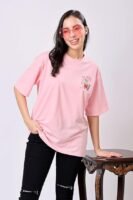 Women's Casual Printed Round Neck, Oversized Longline Drop Shoulder Boho Style T-Shirt