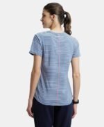 Women's Super Combed Cotton Stripe Fabric Relaxed Fit Round Neck Half Sleeve T-Shirt