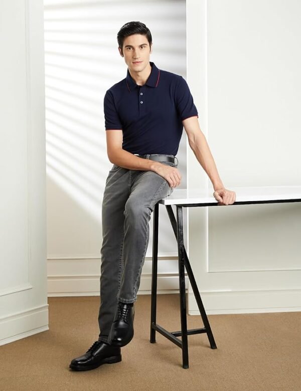 Men's Cotton Stretch Solid Polo T-Shirt