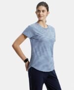 Women's Super Combed Cotton Stripe Fabric Relaxed Fit Round Neck Half Sleeve T-Shirt