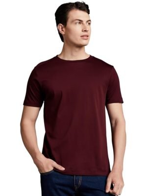 Men's Super Soft Round Neck Solid T-Shirt: Regular Fit