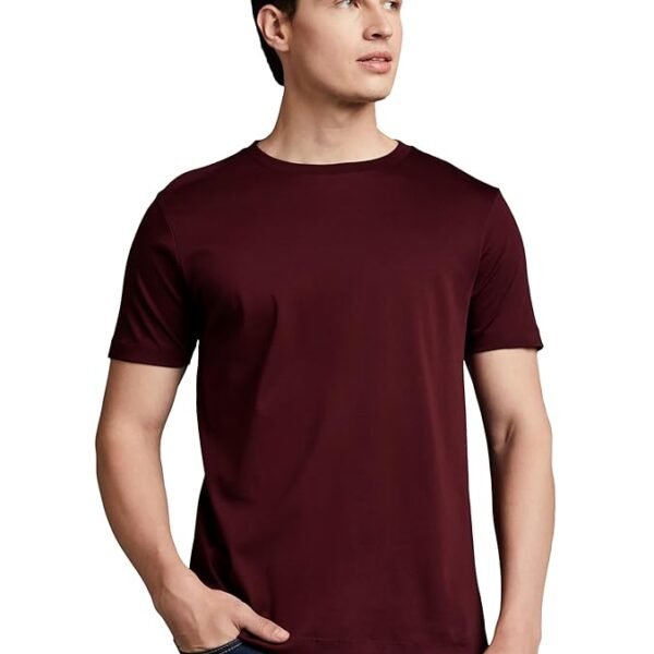 Men's Super Soft Round Neck Solid T-Shirt: Regular Fit