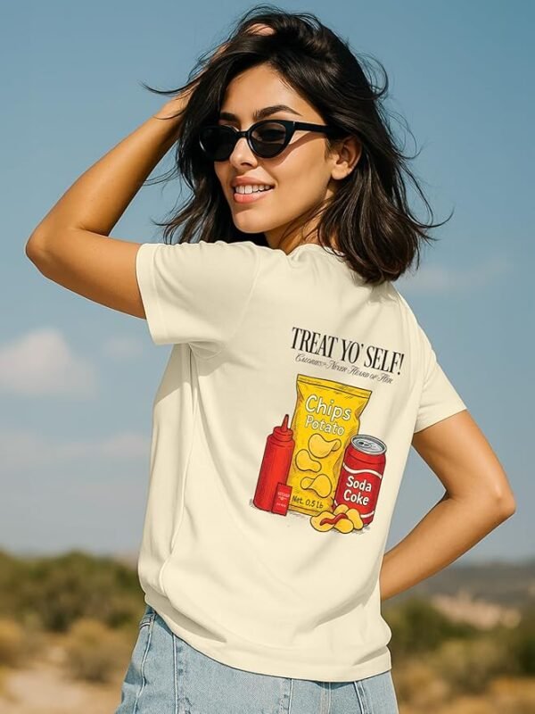 Women’s Regular Fit Printed Pure Cotton T-Shirt – Soft Breathable Casual Round Neck Tee, Stylish Everyday Graphic T-Shirt