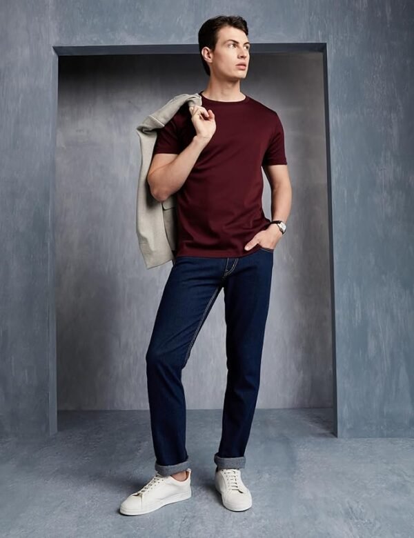 Men's Super Soft Round Neck Solid T-Shirt: Regular Fit